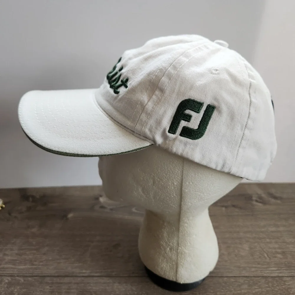 Titleist FootJoy FJ Golf White Green Strapback Adjustable Baseball Hat Cap READ